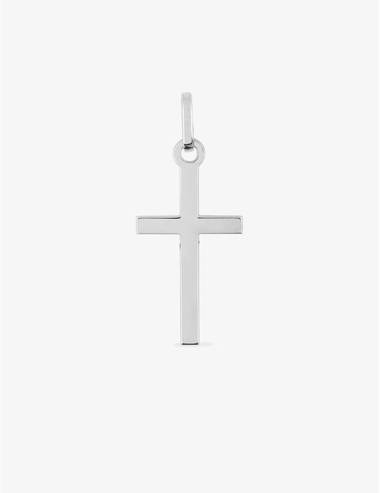 Pendentif Croix Or Blanc 375‰ 17x10mm