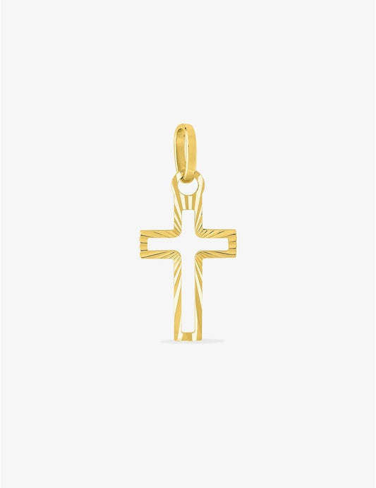 Pendentif Croix Ajourée en Or Jaune 750/1000 – 10 x 23 mm