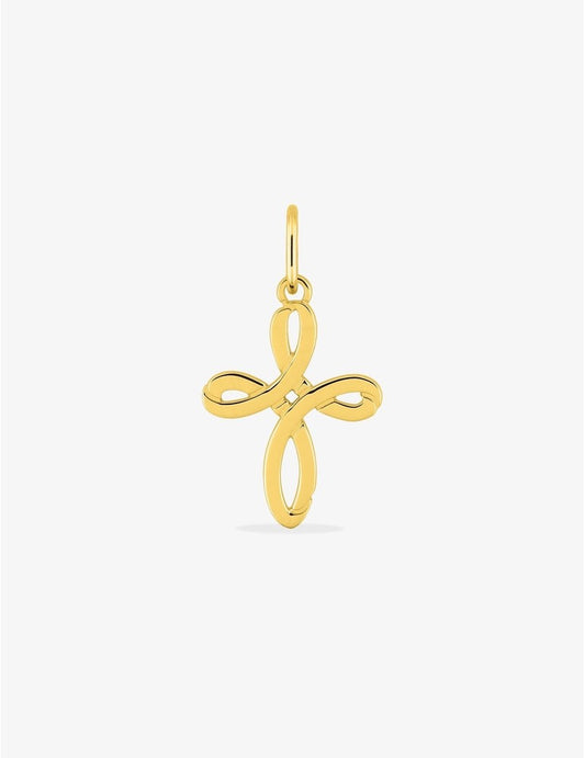 Pendentif croix boucle or jaune 375‰