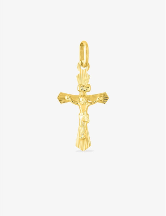 Pendentif Croix et Christ en Or Jaune 750/1000 – 12 x 25 mm