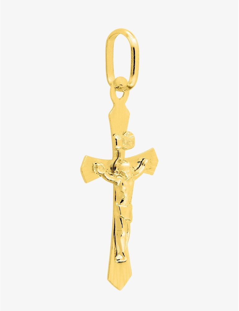 Pendentif Croix et Christ en Or Jaune 750/1000 – 12 x 25 mm