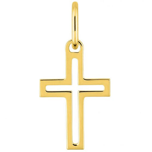 Pendentif Croix Ajourée en Or Jaune 18K