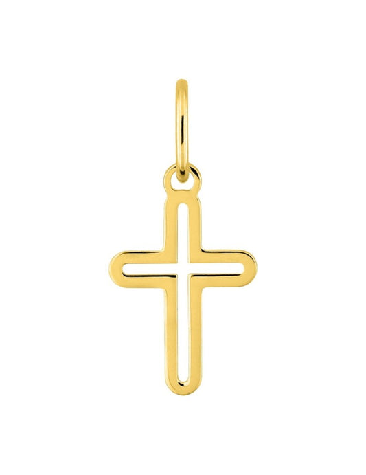 Pendentif Croix Épurée en Or Jaune 18K