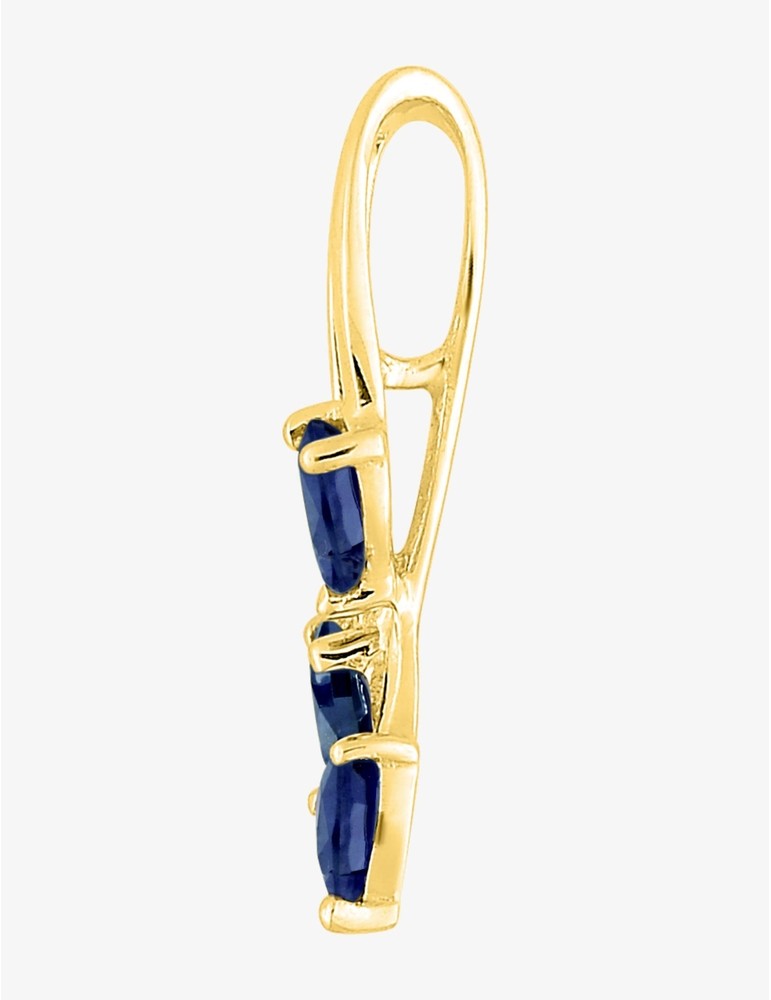 Pendentif Or Jaune 750‰ Rhodium avec Saphirs et Diamants 0,01 ct