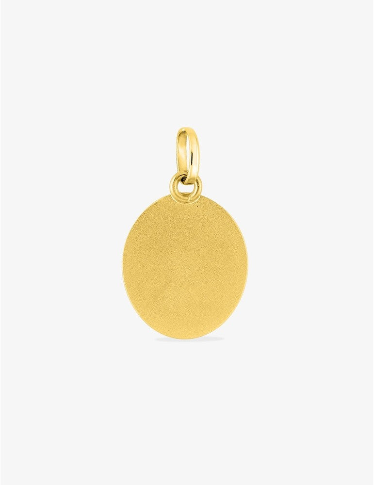 médaille ange en or jaune ovale 18K