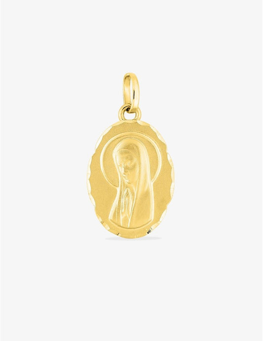Pendentif Médaille Vierge en Or Jaune 18K