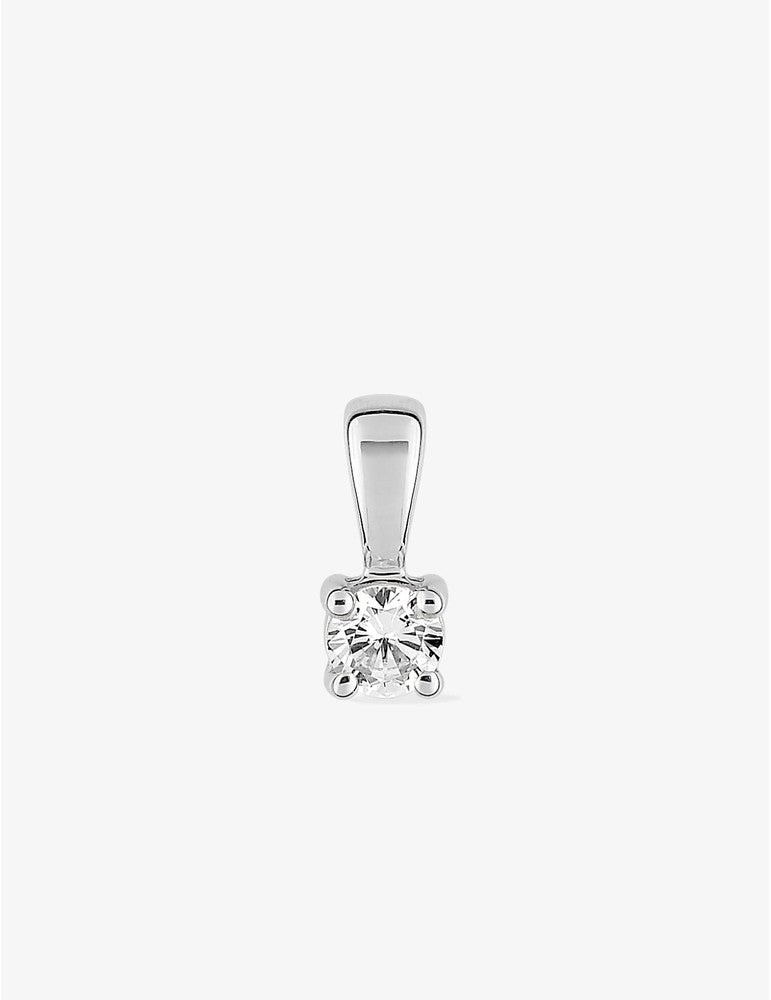 Pendentif or blanc 750‰ oxyde de zirconium 0,18 ct