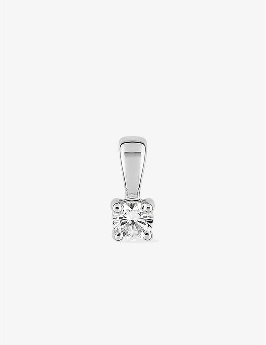 Pendentif or blanc 750‰ oxyde de zirconium 0,18 ct