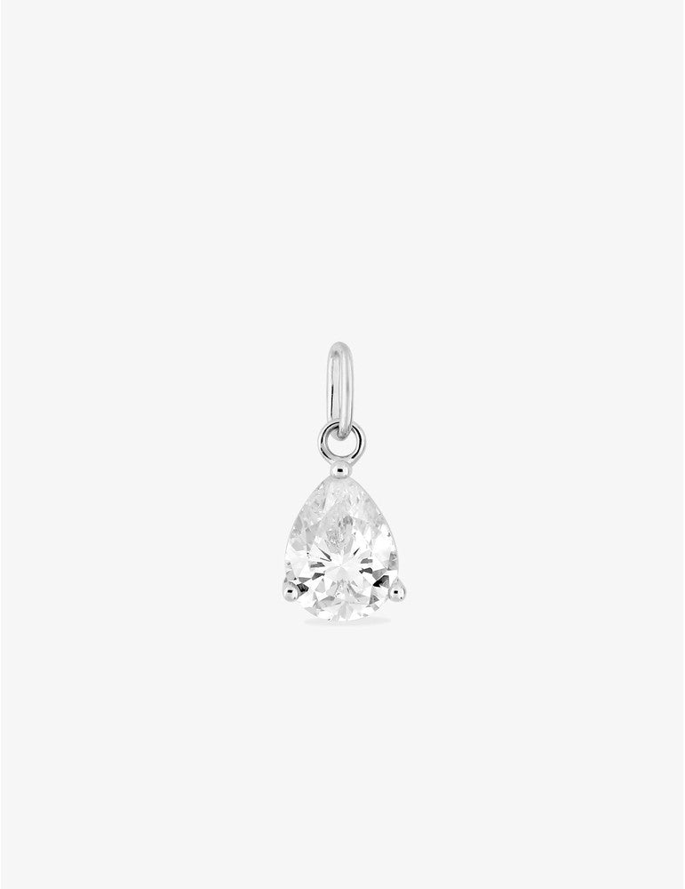 Pendentif or blanc 750 ‰ avec oxyde de zirconium poire