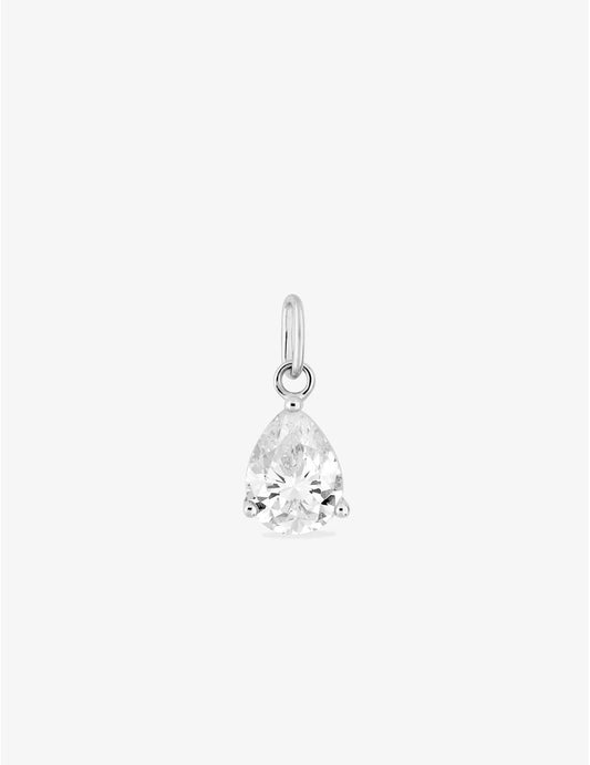 Pendentif or blanc 750 ‰ avec oxyde de zirconium poire