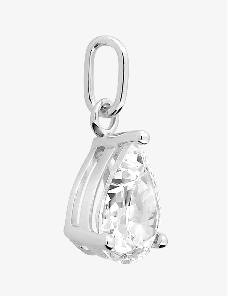 Pendentif or blanc 750 ‰ avec oxyde de zirconium poire