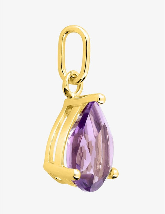 Pendentif or jaune 750 ‰ avec améthyste poire