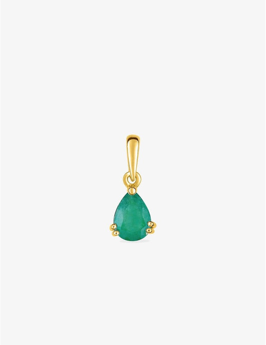Pendentif en or jaune 750‰ avec émeraude poire sertie griffes