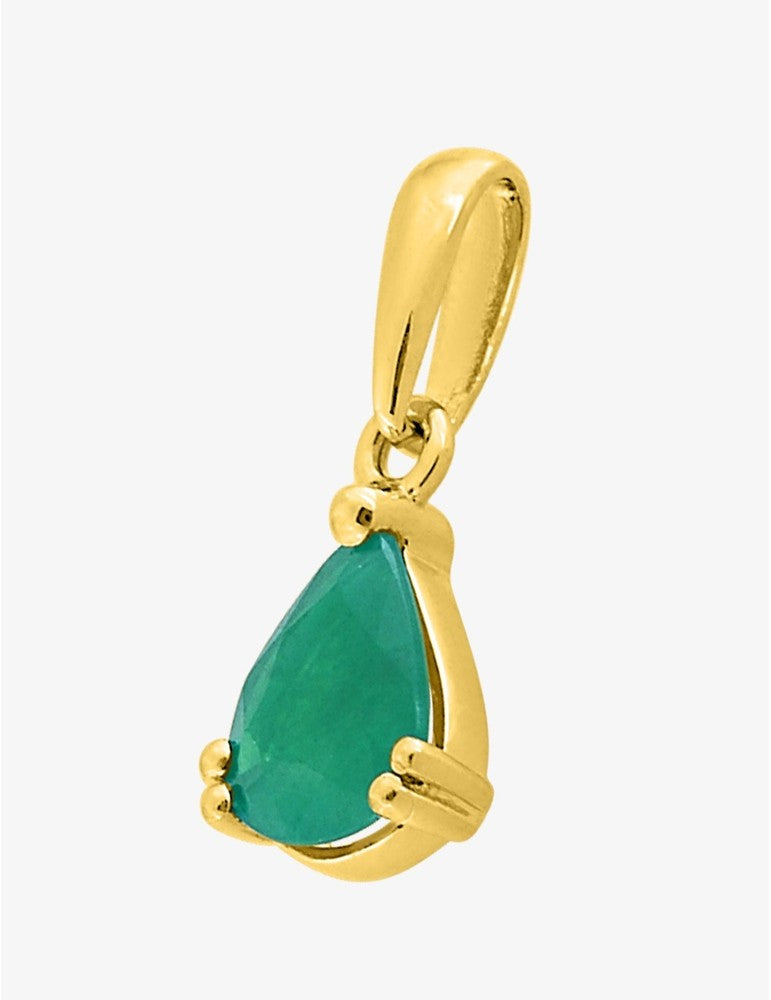 Pendentif en or jaune 750‰ avec émeraude poire sertie griffes