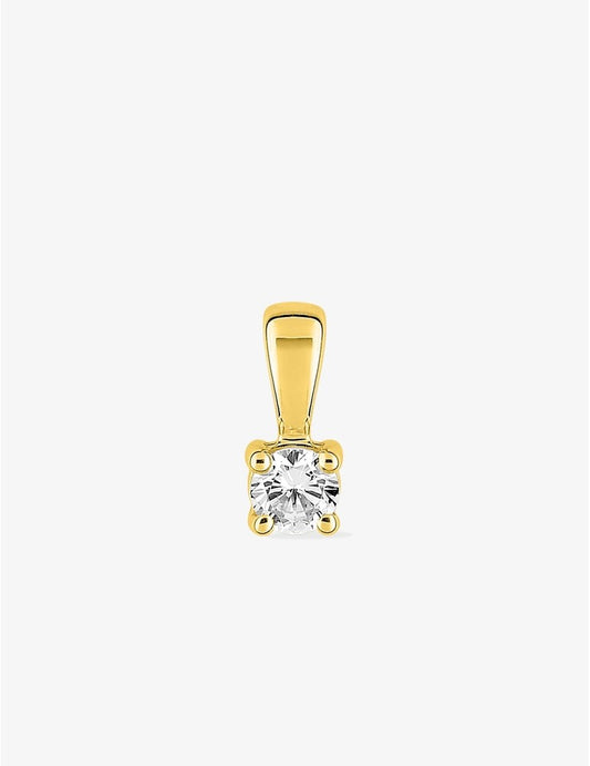 Pendentif en or jaune 750‰ et oxyde de zirconium 0,18 ct