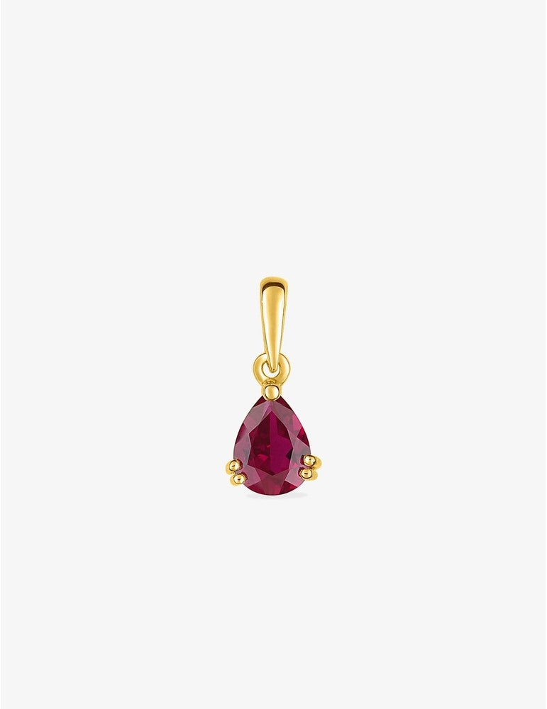 Pendentif en or jaune 750‰ avec rubis poire serti griffes