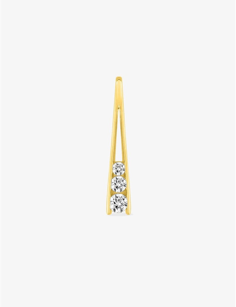 Pendentif or jaune 750 ‰ trilogie oxyde de zirconium