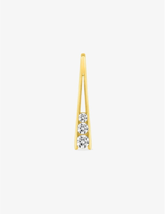 Pendentif or jaune 750 ‰ trilogie oxyde de zirconium