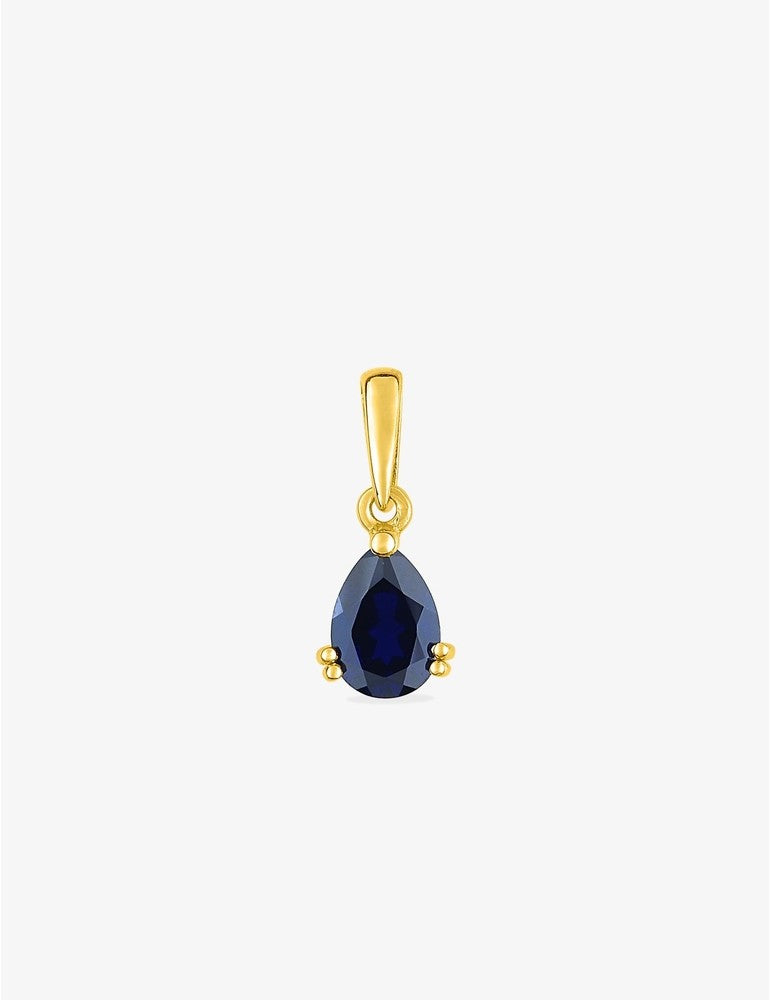 Pendentif en or jaune 750‰ avec saphir en poire serti griffes