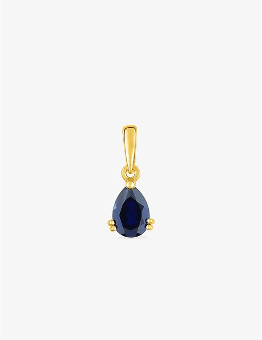 Pendentif en or jaune 750‰ avec saphir en poire serti griffes