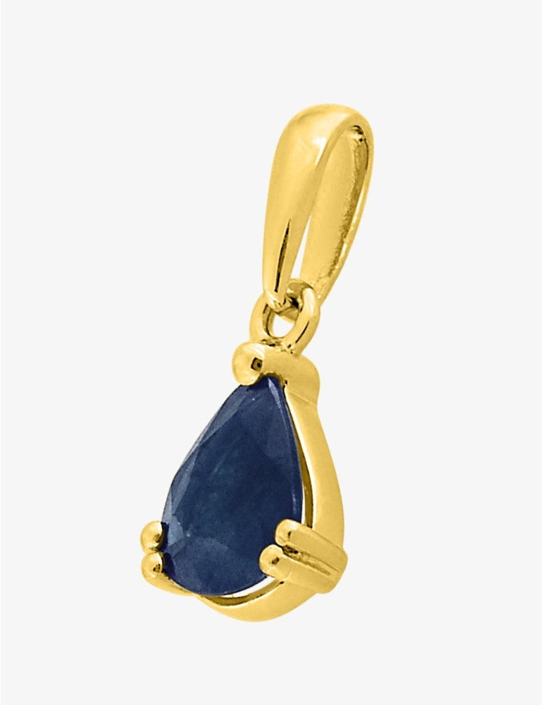 Pendentif en or jaune 750‰ avec saphir en poire serti griffes