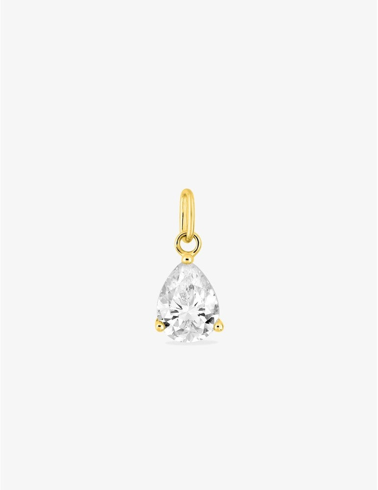 Pendentif oxyde de zirconium poire 7 mm or jaune 750‰