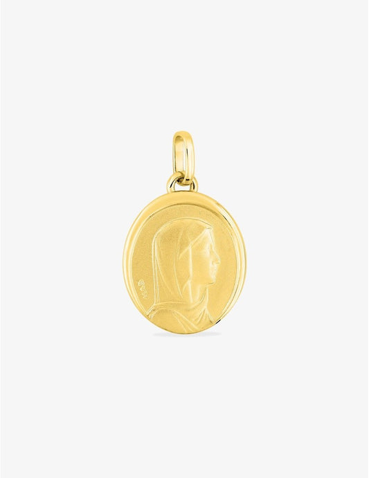 Pendentif Médaille Vierge en Or Jaune 18K - Gravure Offerte