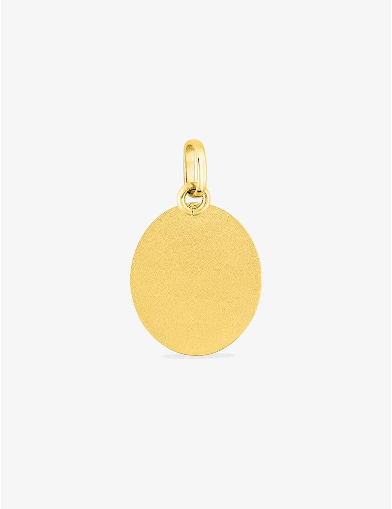Pendentif Médaille Vierge en Or Jaune 18K - Gravure Offerte