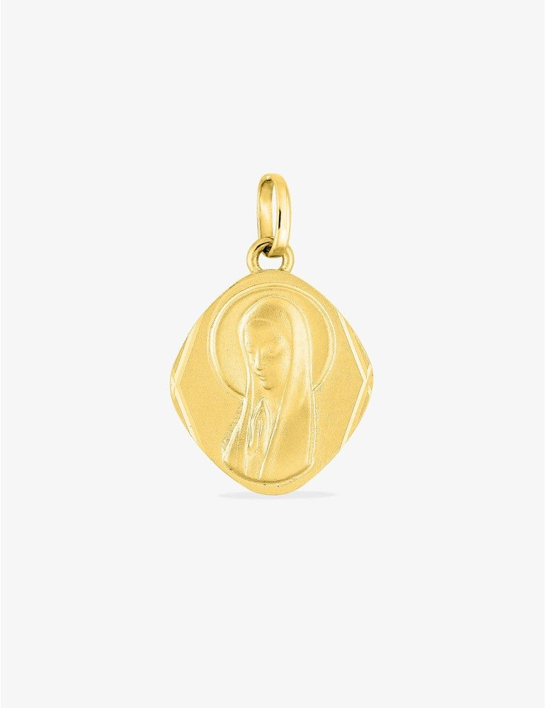 Pendentif Médaille Vierge en Or Jaune 750/1000 – 13 x 20 mm
