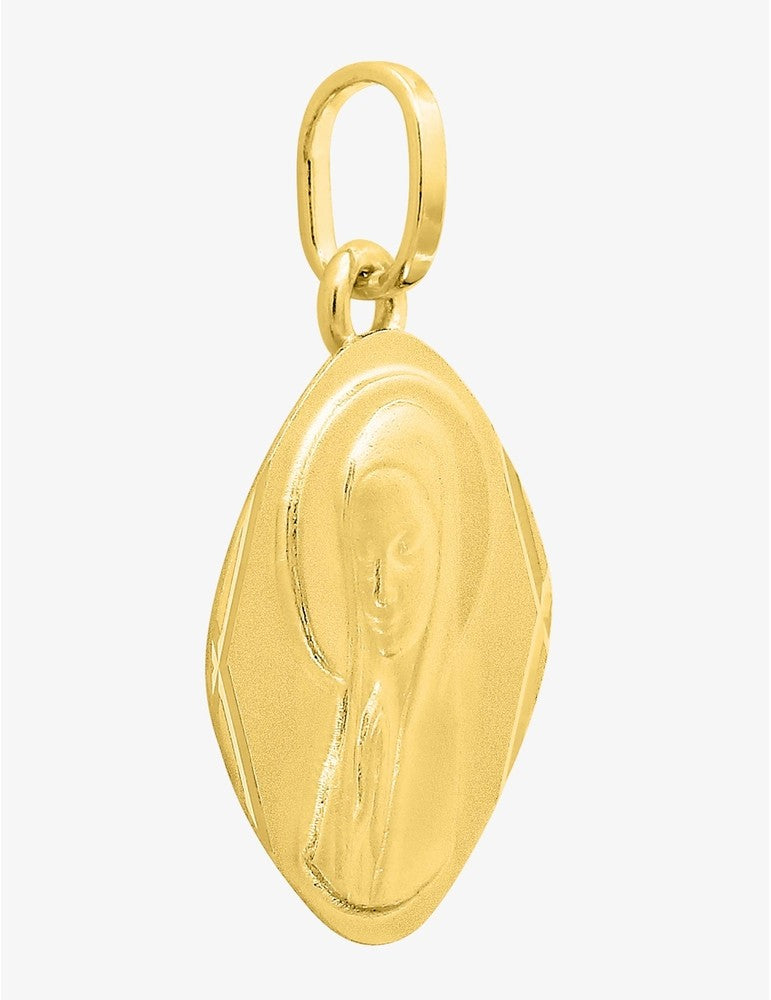 Pendentif Médaille Vierge en Or Jaune 750/1000 – 13 x 20 mm
