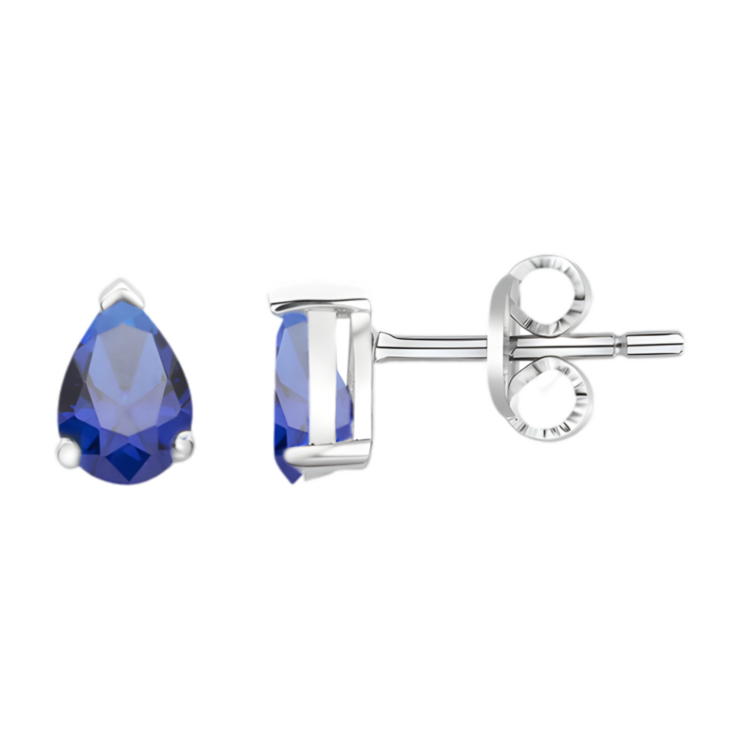 Boucles d’oreilles argent 925 forme poire & oxyde de zirconium bleu foncé