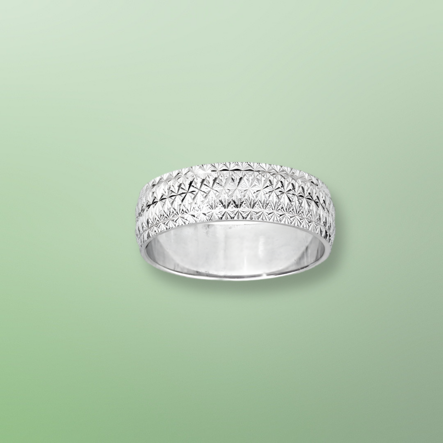 Alliance Argent Rhodié 925/1000e – Ruban Motif Diamantée 6mm