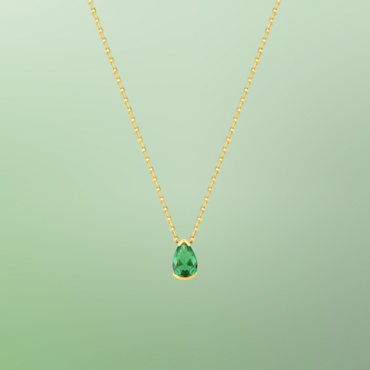 Collier Or Jaune 750‰ & Émeraude Verte